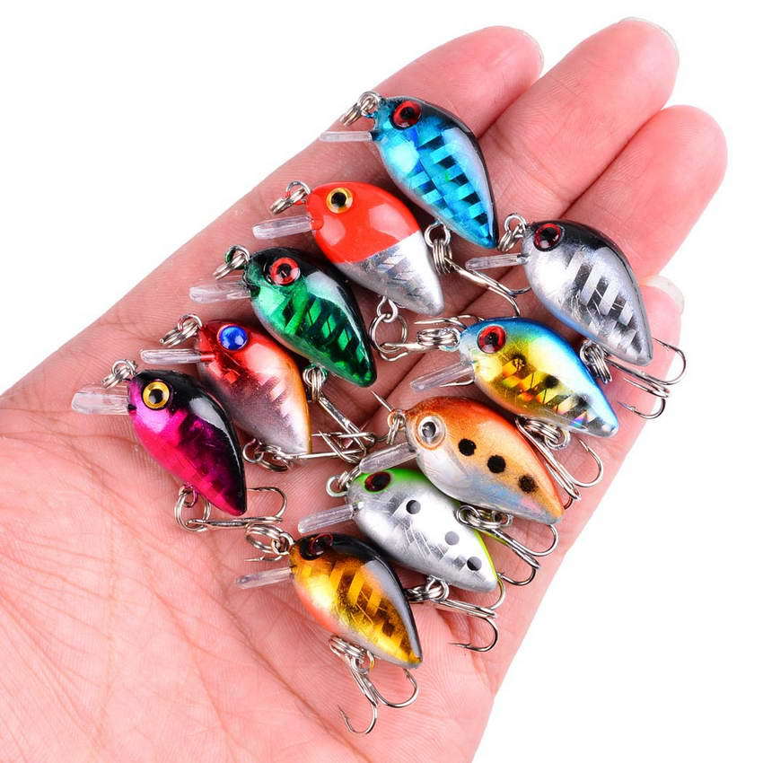 Fishing Lure Crankbait - Angelköder, kleiner Minnow, Mini-Wackel, 3 cm,