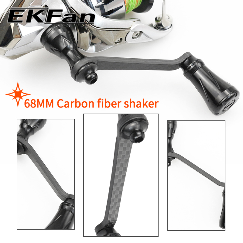 Fishing Lure Spinner - EKfan 68MM Kohlefaser-Spinnangelrollen-Griff für SHI-Serie unter