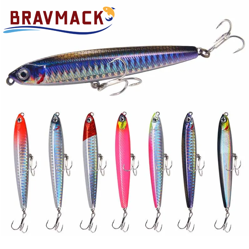 Fishing Lure Topwater - 4-teiliges professionelles sinkendes Pencil-Köder-Set mit rostfreien