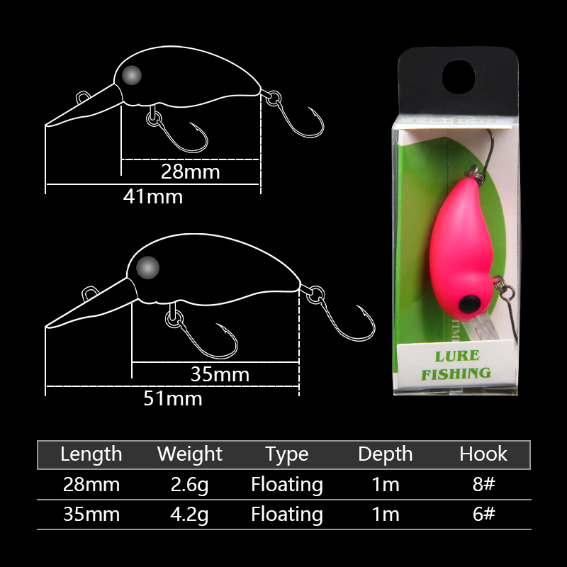 LETOYO 2,6g 28mm 4,2g 35mm Min – Fishing Lure Crankbait Bewertung und Preis