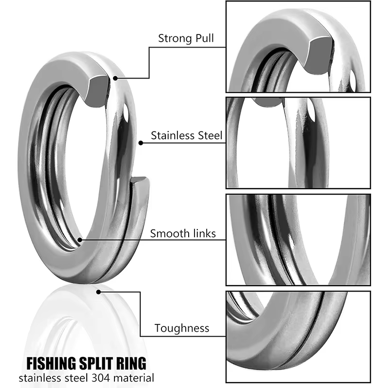 5 Größen Edelstahl-Angelringe, – Fishing Lure Box Bewertung und Preis